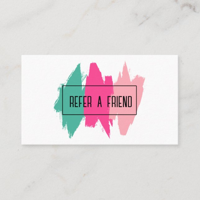 Referenskort för salon-salon för moderna färgfylld rabattkort (Framsida)