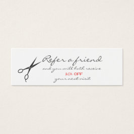 Referenskort för saxar Hair Salon Litet Visitkort