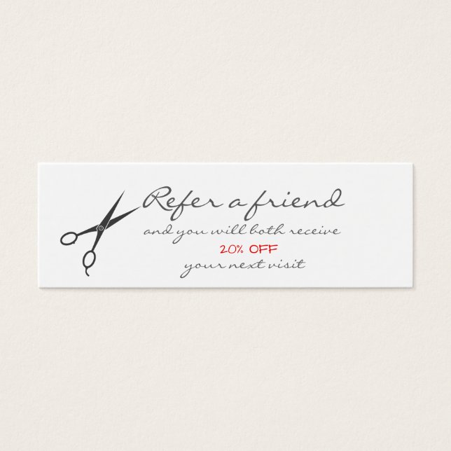 Referenskort för saxar Hair Salon Litet Visitkort (Framsidan)