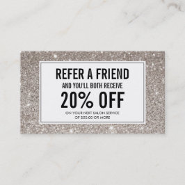 Referenskort för Silver Glitter Salon Rabattkort