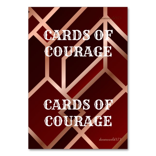 Referenskort för skript för spel bordsnummer (Framsidan)