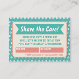 Referenskort för veterinär - anpassningsbart rabattkort