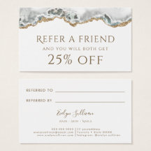 Referenskort för vit agate