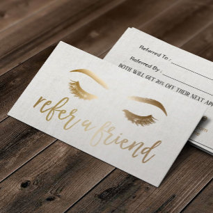 Referenskort   Makeup Artist Guld Typography Rabattkort