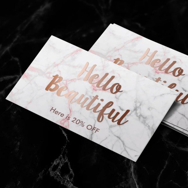Referenskort | Makeup Artist Hair Salon Marble Rabattkort (Skapare uppladdad)