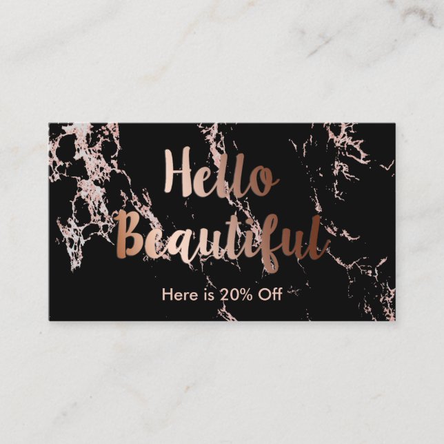 Referenskort | Makeup Artist Ro Guld Marble Rabattkort (Framsida)