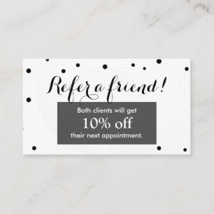 Referenskort   Modern Black & White Beauty Salon Rabattkort