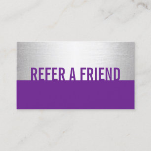 Referenskort Modern Lila Silver Beauty Salon Rabattkort