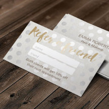 Referenskort | Modern Silver Dots Hair Salon