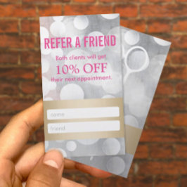 Referenskort | Modern Silver & Guld Hair Stylist Rabattkort