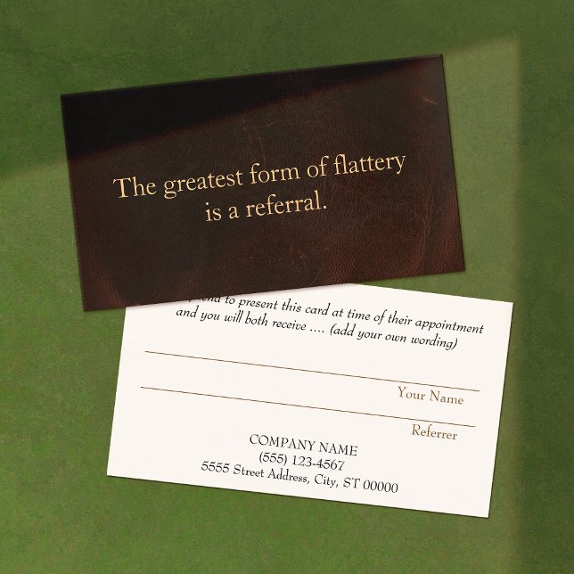 Referenskort Professionell Entrepreneur Leather Rabattkort (Skapare uppladdad)