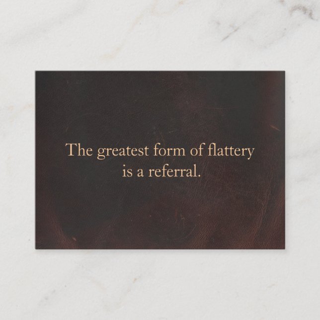 Referenskort Professionell Entrepreneur Leather Rabattkort (Framsida)