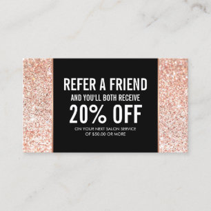 Referenskort ro Guld Glitter och glamor Rabattkort