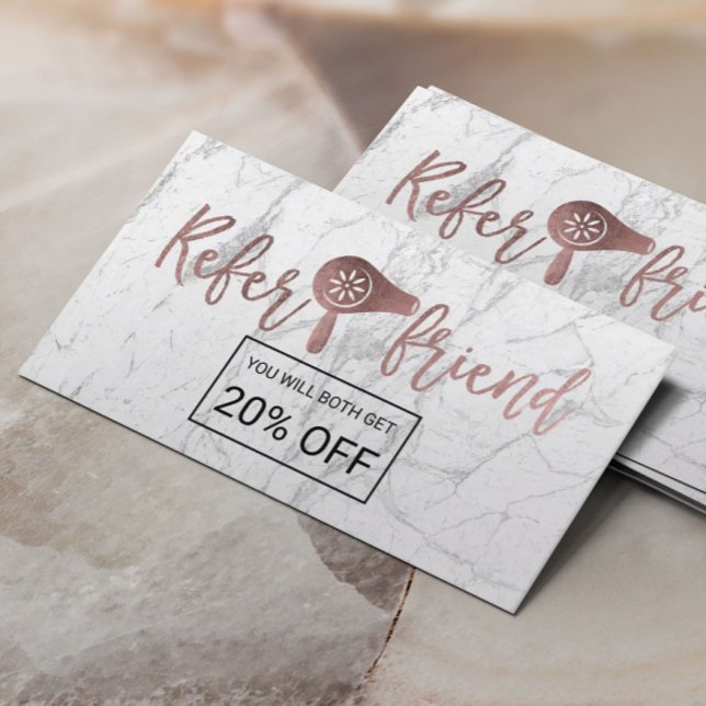 Referenskort |Ro Guld White Marble Beauty Salon Rabattkort (Skapare uppladdad)