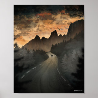 Referenspresentation av pole Faux Canvas (nordpols Poster