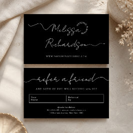 Referera En Vän Elegant Kalligrafi Skrift Minimal Rabattkort