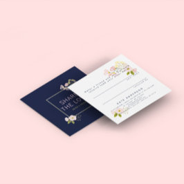 Referera ett Salon-klientkort för vänstra Blommigt Fyrkantigt Visitkort