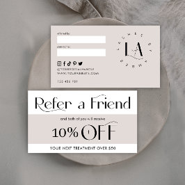 Referera till en Modern serif-teckensnittssalon oc Rabattkort