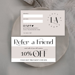 Referera till en Modern serif-teckensnittssalon oc Rabattkort