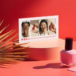 Referera till ett vänligt, modernt, fetstilt fotom visitkort