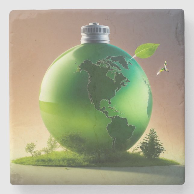 Refill the Earth – Sustainable Future & Green Plan Stenunderlägg (Framsidan)