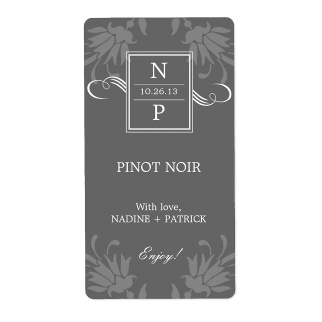 Refinance Elegance Bröllop Vin-etiketter Fraktsedel (Framsidan)