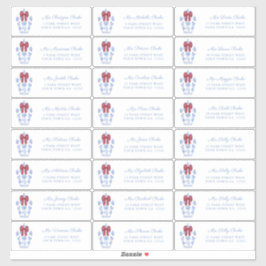 Refined Ginger Burk Red Bow Helgdagskort Adress Klistermärken