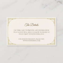 Refined Gold Frame Wedding Details Card Tilläggskort