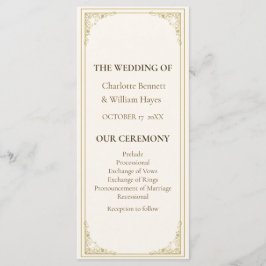 Refined Gold Frame Wedding Program