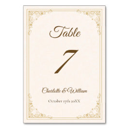 Refined Gold Frame Wedding Table Number Bordsnummer