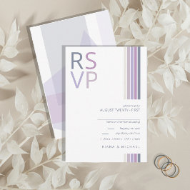 Refined Lines Geometric Wedding Violet ID983 OSA Kort