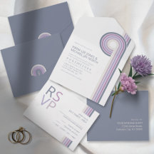 Refined Linjer Geometric Bröllop Violet ID983