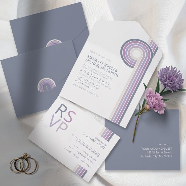 Refined Linjer Geometric Bröllop Violet ID983 (Skapare uppladdad)