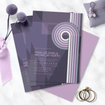 Refined Linjer Geometric Bröllop Violet ID983