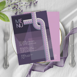 Refined Linjer Geometric Bröllop Violet ID983 Meny