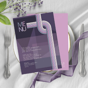 Refined Linjer Geometric Bröllop Violet ID983 Meny