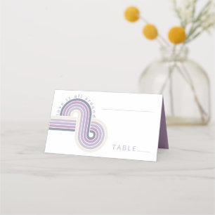 Refined Linjer Geometric Bröllop Violet ID983 Placeringskort