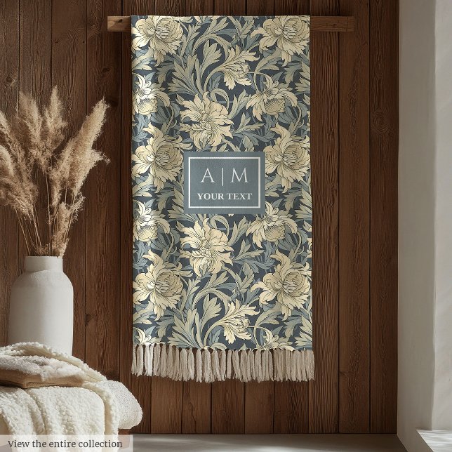 Refined Morris-inspirerat pastellarv mysigt Fleecefilt (Refined Morris inspired pastel heritage cozy Fleece Blanket)