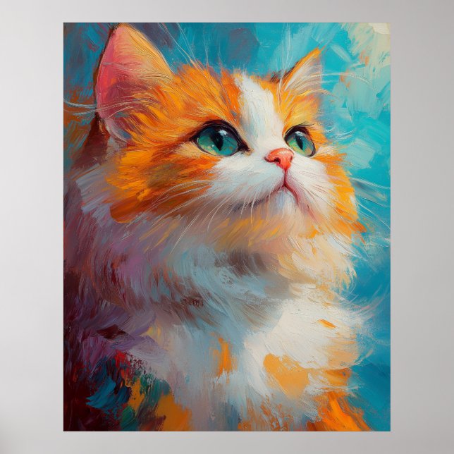 Refined Persian Kitten — Soft Pastel Illustration Poster (Framsidan)