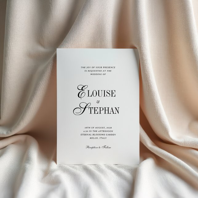 Refined Script White QR Code Details Wedding Inbjudningar (Skapare uppladdad)