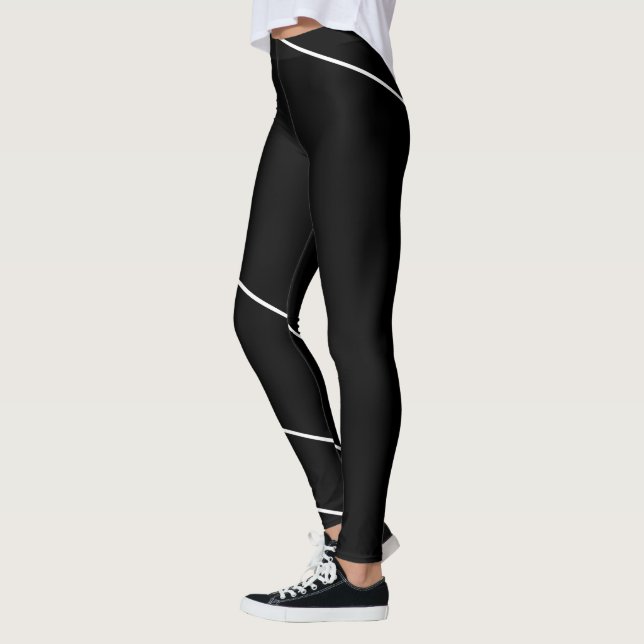 Refined White Minimal Enveloping Line Art Leggings (Vänster)