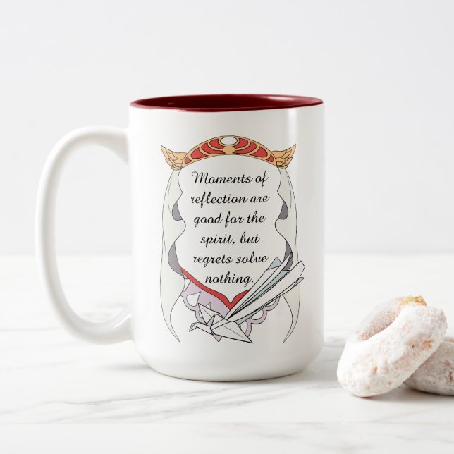 Reflect but don’t Regret Inspirational Mug Två-Tonad Mugg (Med munk)