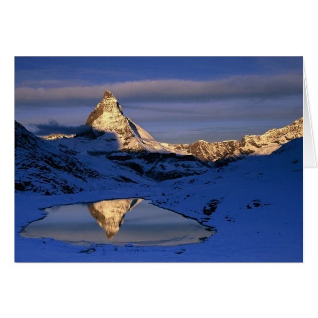 Reflected Matterhorn, Schweiz Hälsningskort (Framsidan Horizontal)