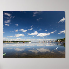 Reflection at the Harbour of Belfast, Maine Poster