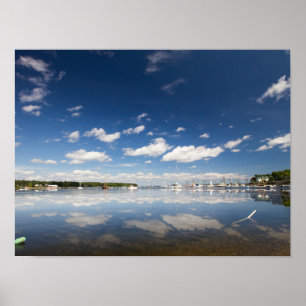 Reflection at the Harbour of Belfast, Maine Poster