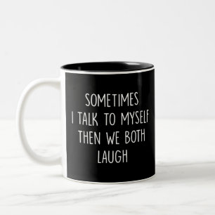 Reflection Gift, jag pratar med mig själv... Två-Tonad Mugg