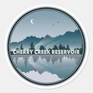 Reflection of Cherry Bäck Reservoir Colorado Refle Runt Klistermärke