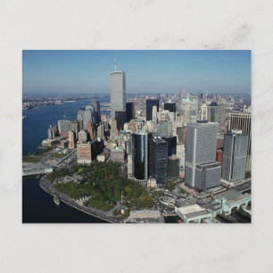 Reflection PC Twin Torn View~ WTC NYC Manhattan Vykort