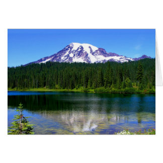 Reflection Sjö, Mount Rainier, WA, USA Hälsningskort