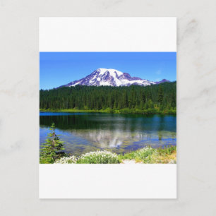 Reflection Sjö, Mount Rainier, WA, USA Vykort